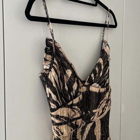 Johanna Ortiz Runway SS22 Espacio Sideral Midi Dress Sheer Caribe Ecru Black 4 - Picture 4 of 11